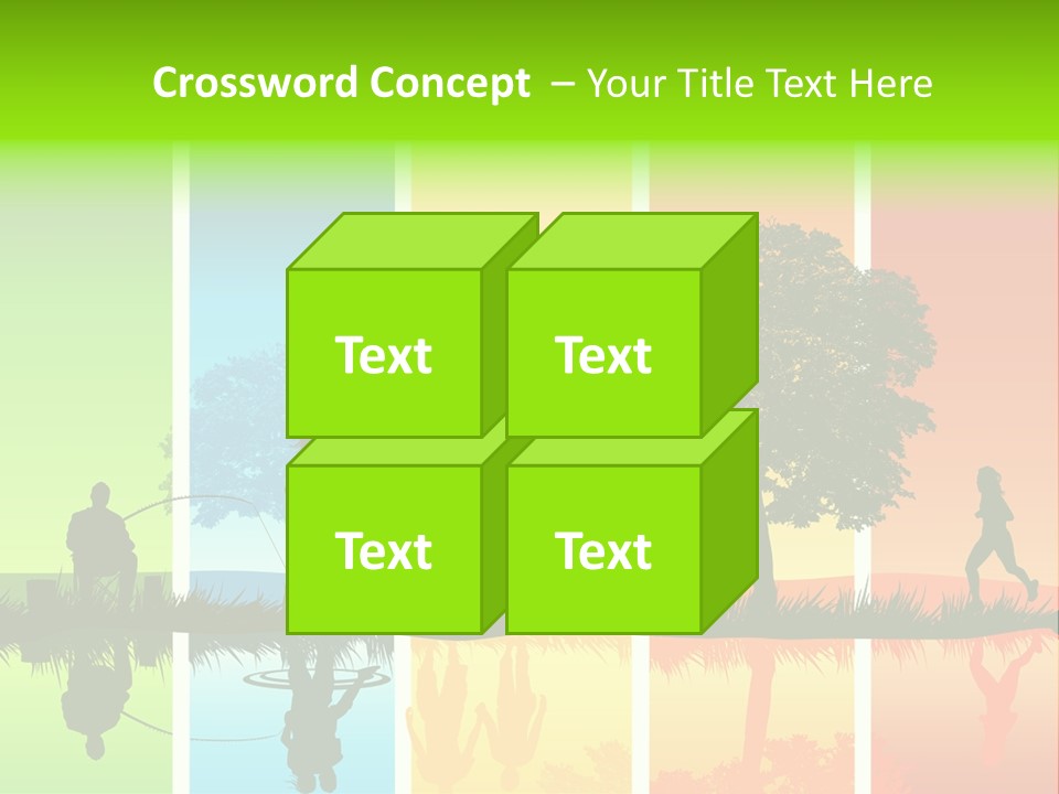 A Group Of People Walking In Front Of A Tree PowerPoint Template
