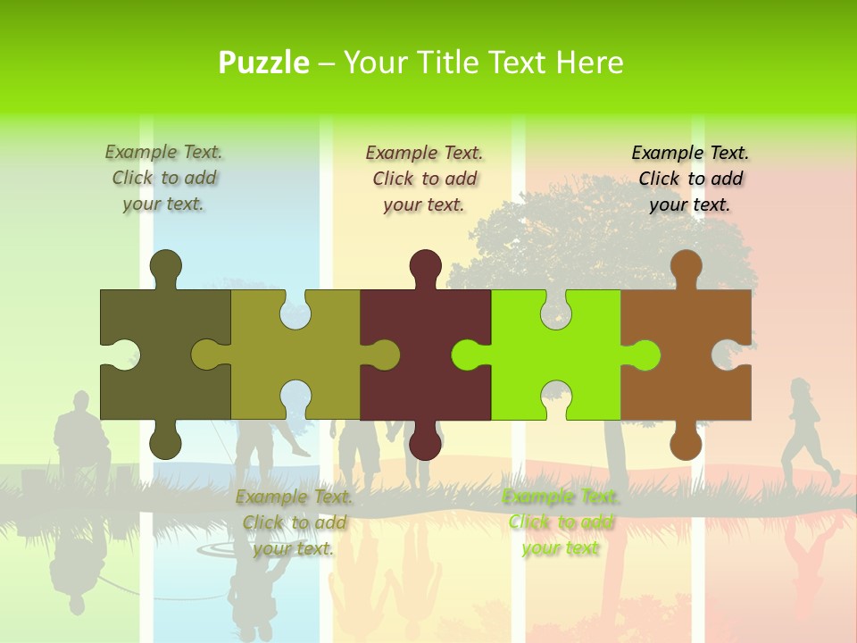 A Group Of People Walking In Front Of A Tree PowerPoint Template