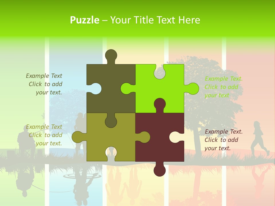 A Group Of People Walking In Front Of A Tree PowerPoint Template