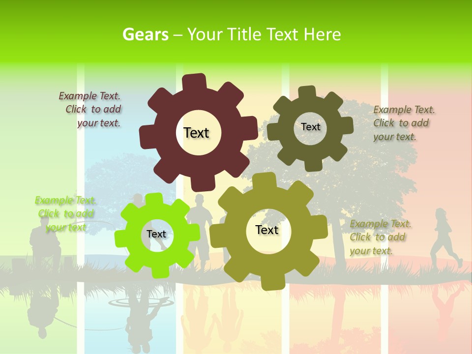 A Group Of People Walking In Front Of A Tree PowerPoint Template