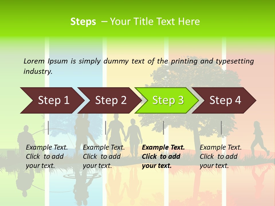 A Group Of People Walking In Front Of A Tree PowerPoint Template