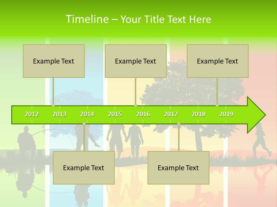 A Group Of People Walking In Front Of A Tree PowerPoint Template