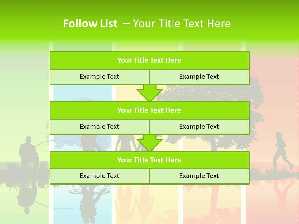 A Group Of People Walking In Front Of A Tree PowerPoint Template