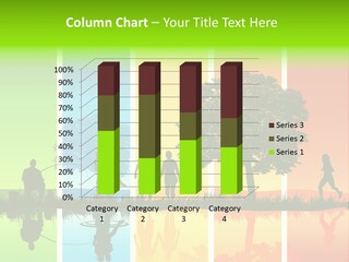 A Group Of People Walking In Front Of A Tree PowerPoint Template