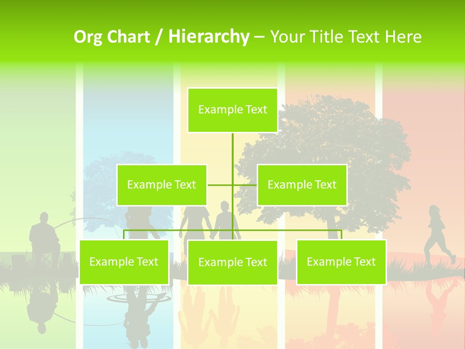 A Group Of People Walking In Front Of A Tree PowerPoint Template