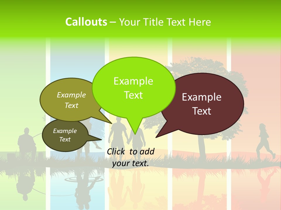 A Group Of People Walking In Front Of A Tree PowerPoint Template