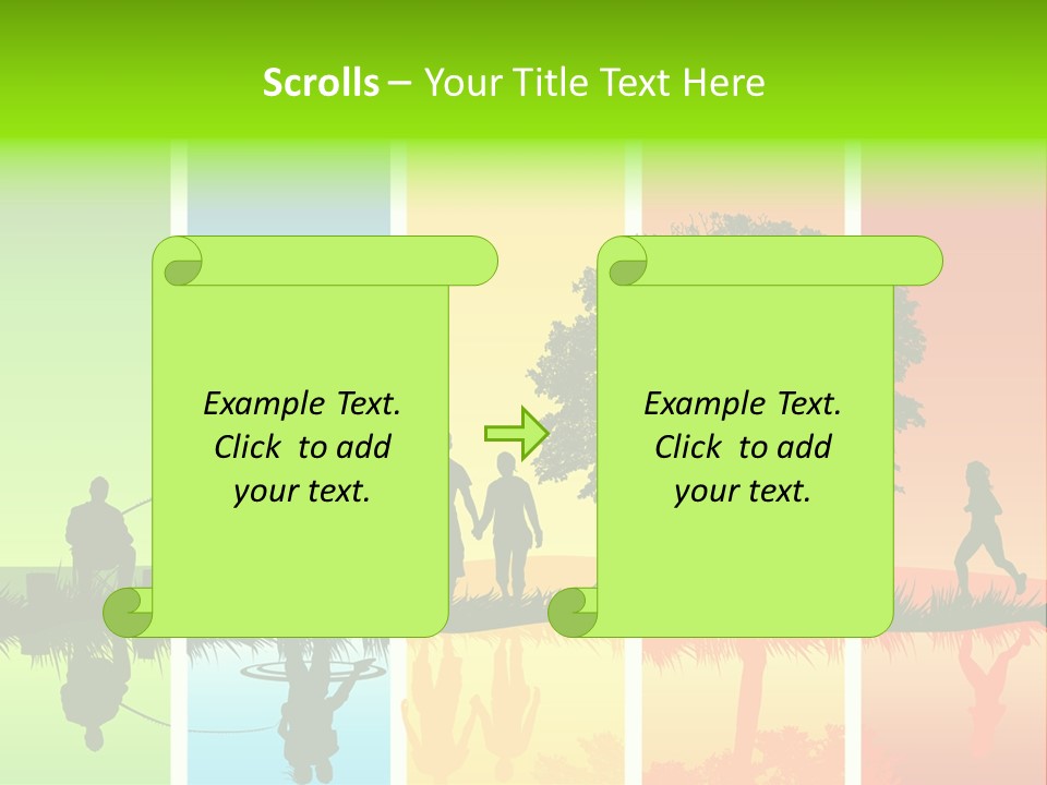 A Group Of People Walking In Front Of A Tree PowerPoint Template