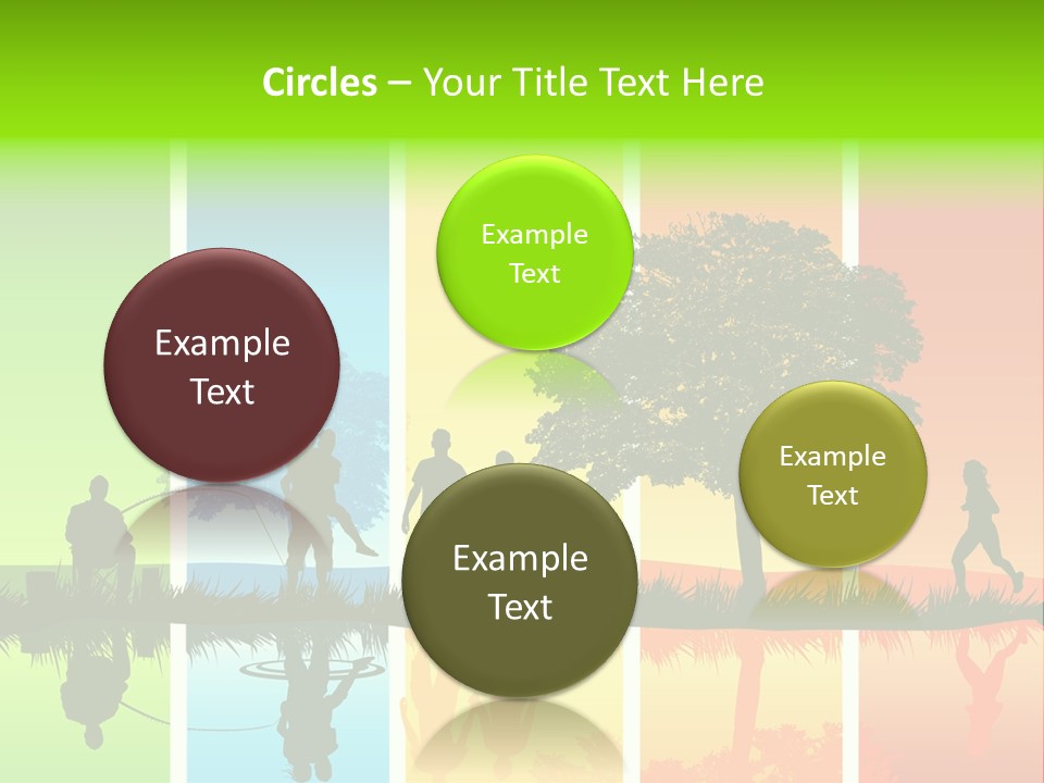 A Group Of People Walking In Front Of A Tree PowerPoint Template