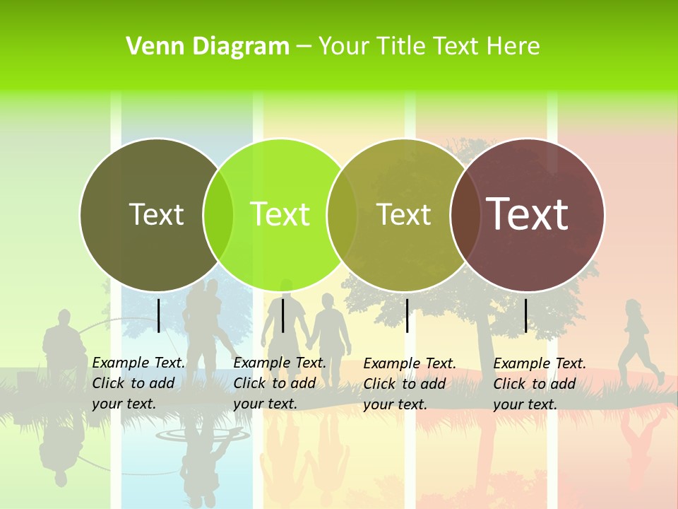 A Group Of People Walking In Front Of A Tree PowerPoint Template