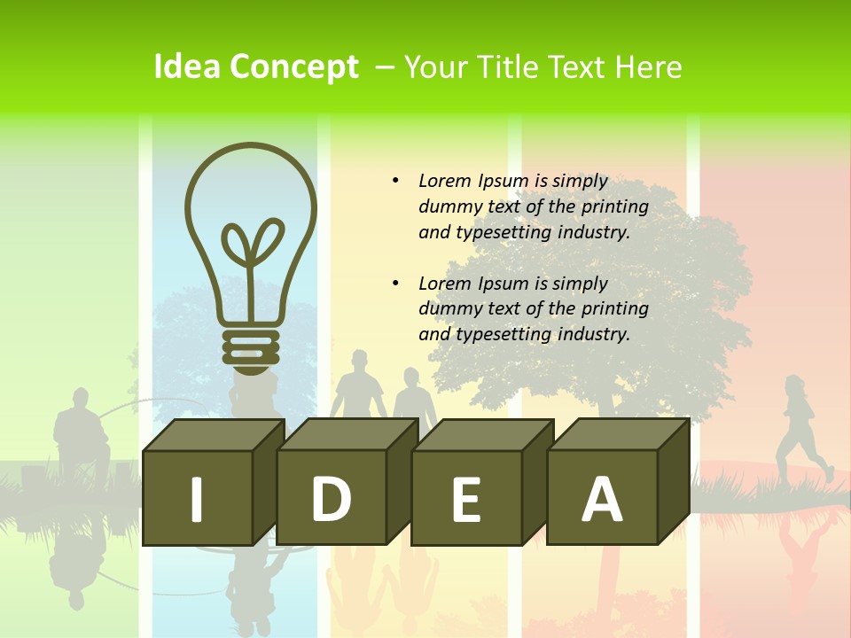 A Group Of People Walking In Front Of A Tree PowerPoint Template