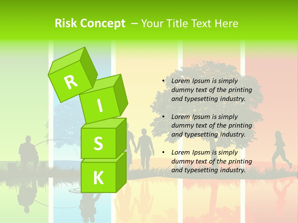 A Group Of People Walking In Front Of A Tree PowerPoint Template