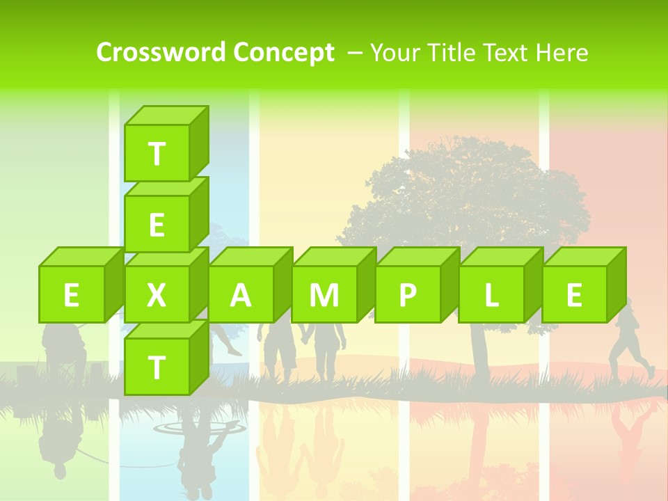 A Group Of People Walking In Front Of A Tree PowerPoint Template