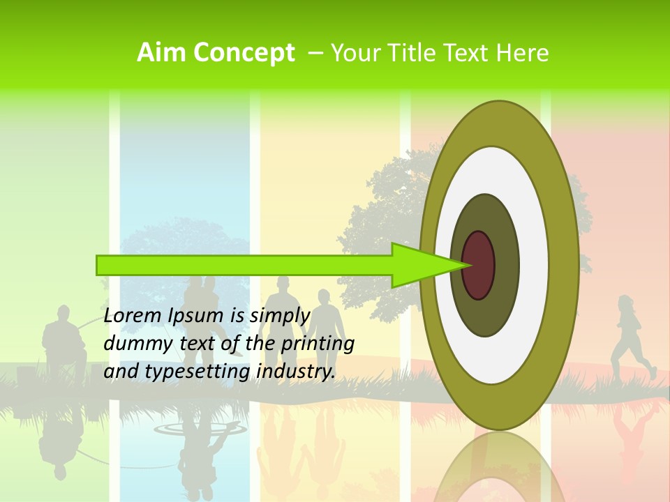 A Group Of People Walking In Front Of A Tree PowerPoint Template