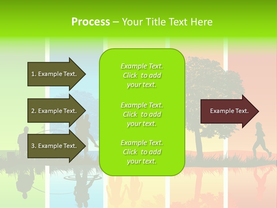 A Group Of People Walking In Front Of A Tree PowerPoint Template