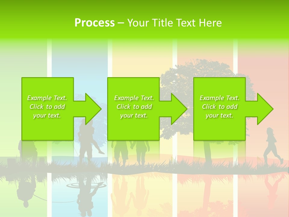 A Group Of People Walking In Front Of A Tree PowerPoint Template