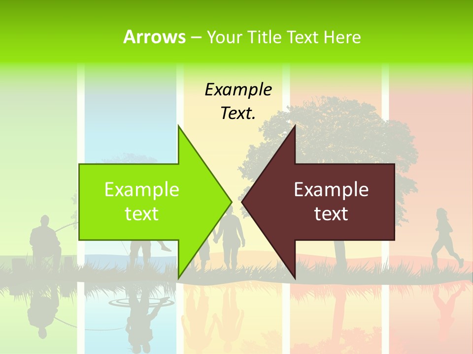 A Group Of People Walking In Front Of A Tree PowerPoint Template