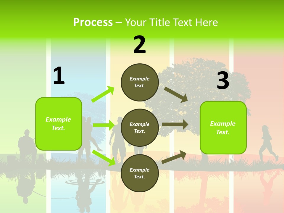 A Group Of People Walking In Front Of A Tree PowerPoint Template