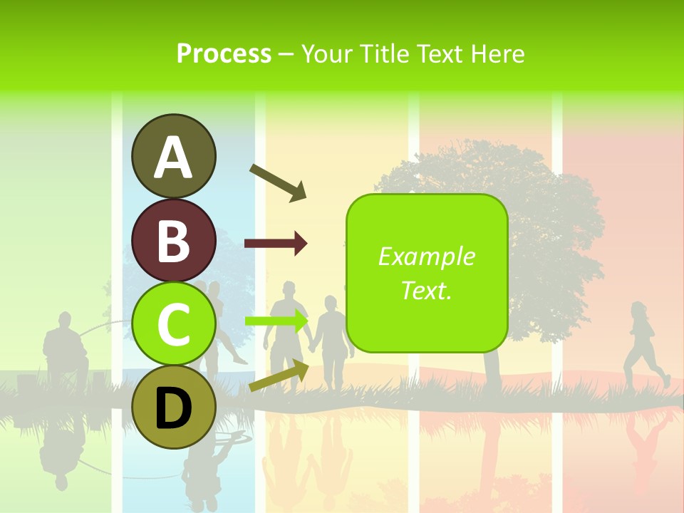 A Group Of People Walking In Front Of A Tree PowerPoint Template