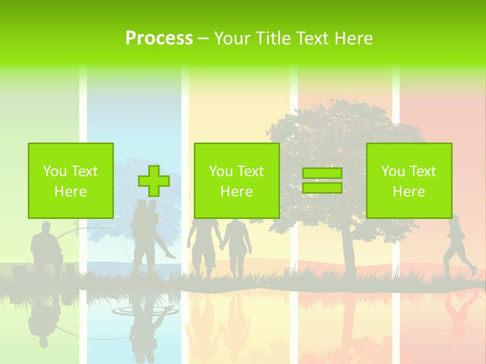 A Group Of People Walking In Front Of A Tree PowerPoint Template