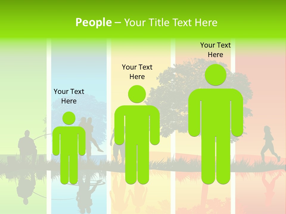 A Group Of People Walking In Front Of A Tree PowerPoint Template