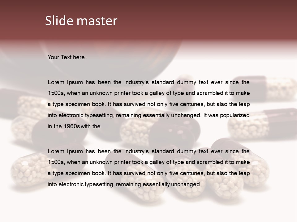 A Bottle Of Pills Next To Some Pills On A Table PowerPoint Template