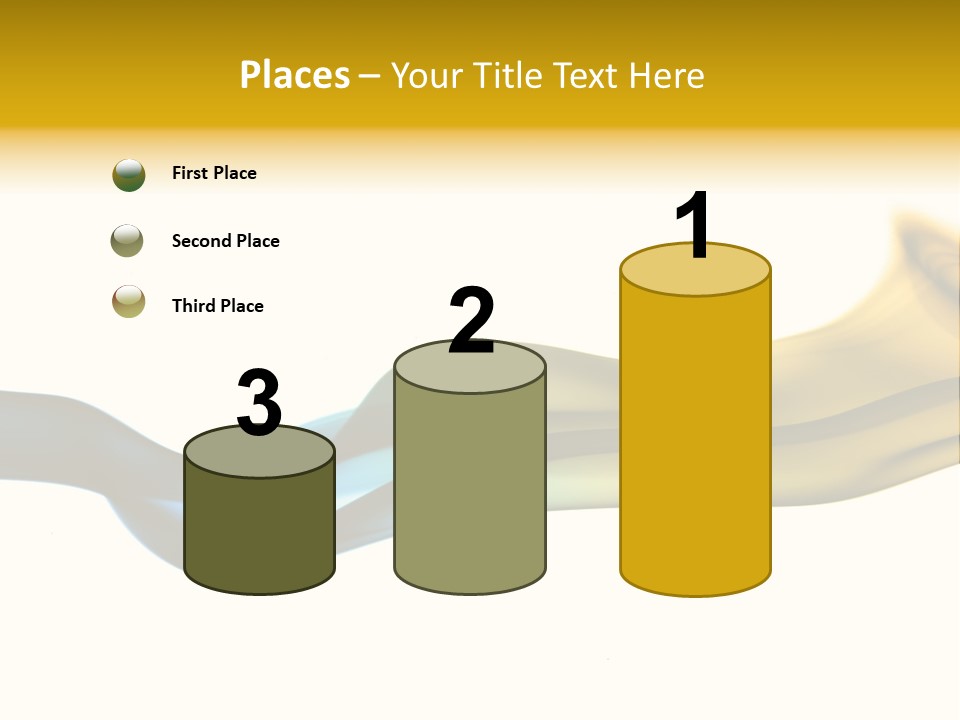 A Blue And Yellow Wave On A White Background PowerPoint Template