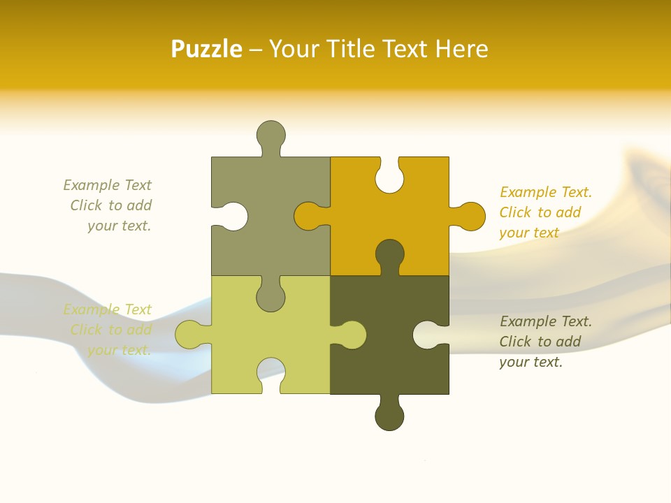 A Blue And Yellow Wave On A White Background PowerPoint Template