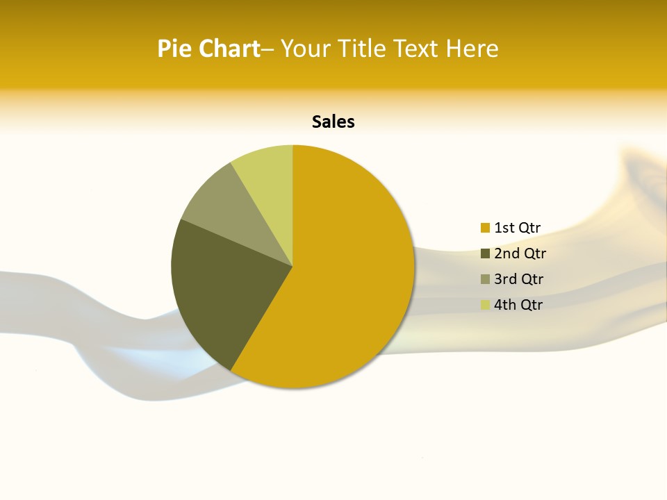 A Blue And Yellow Wave On A White Background PowerPoint Template