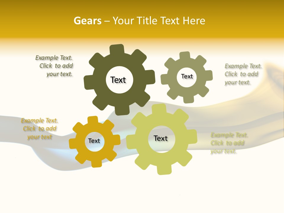 A Blue And Yellow Wave On A White Background PowerPoint Template