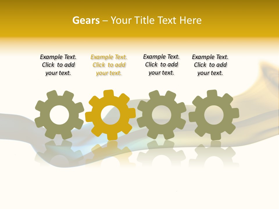 A Blue And Yellow Wave On A White Background PowerPoint Template