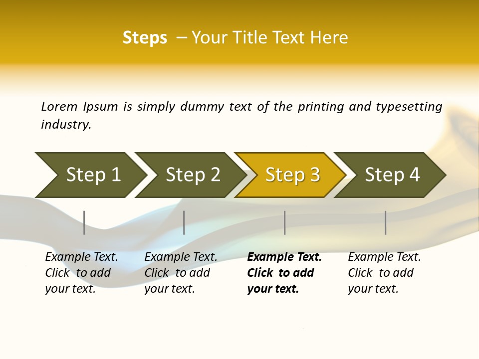 A Blue And Yellow Wave On A White Background PowerPoint Template