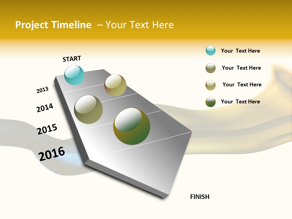 A Blue And Yellow Wave On A White Background PowerPoint Template