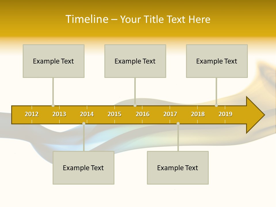 A Blue And Yellow Wave On A White Background PowerPoint Template