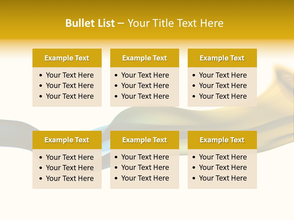 A Blue And Yellow Wave On A White Background PowerPoint Template