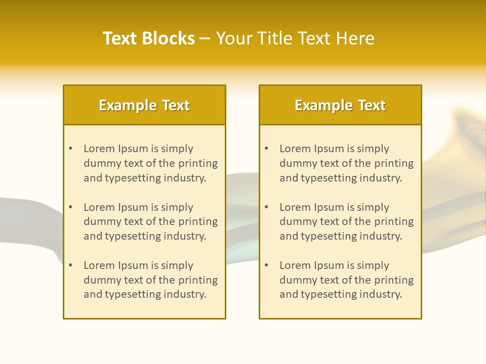 A Blue And Yellow Wave On A White Background PowerPoint Template