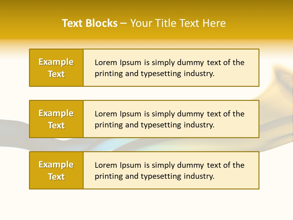 A Blue And Yellow Wave On A White Background PowerPoint Template