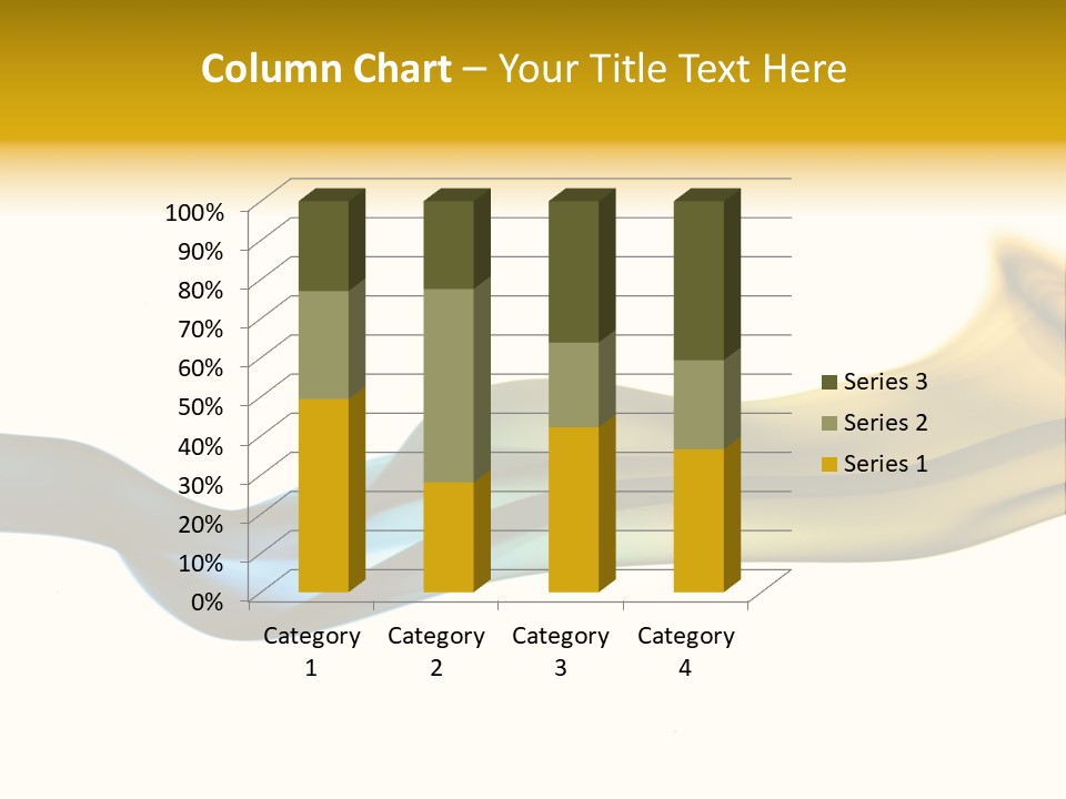 A Blue And Yellow Wave On A White Background PowerPoint Template