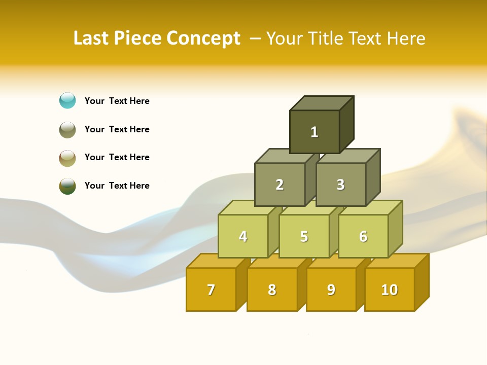 A Blue And Yellow Wave On A White Background PowerPoint Template