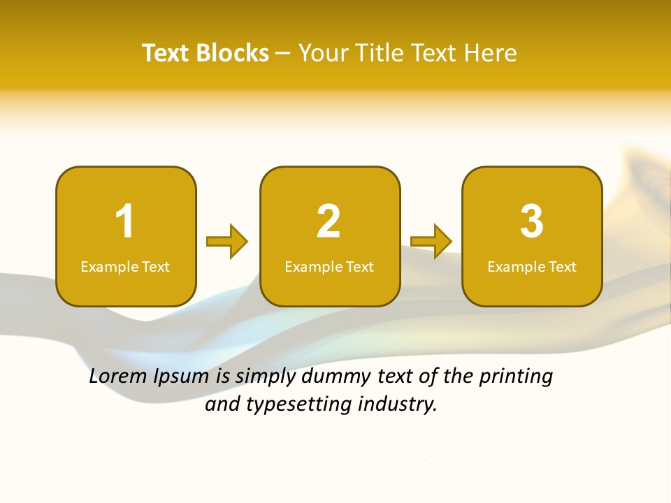 A Blue And Yellow Wave On A White Background PowerPoint Template