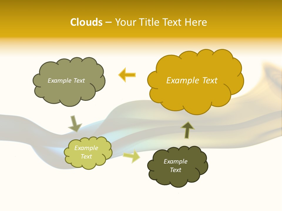 A Blue And Yellow Wave On A White Background PowerPoint Template