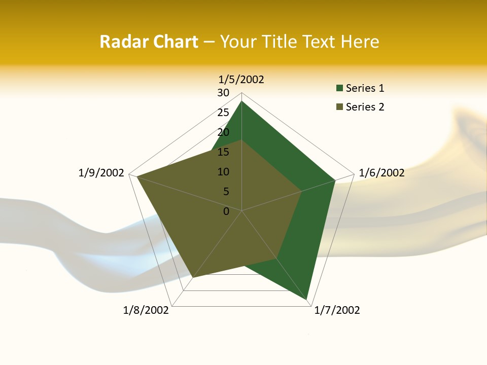 A Blue And Yellow Wave On A White Background PowerPoint Template