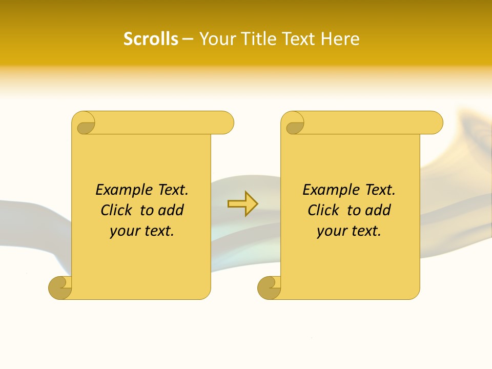 A Blue And Yellow Wave On A White Background PowerPoint Template