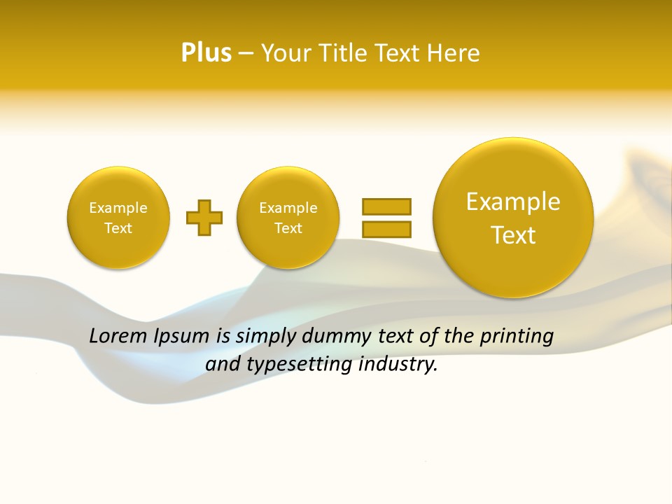 A Blue And Yellow Wave On A White Background PowerPoint Template