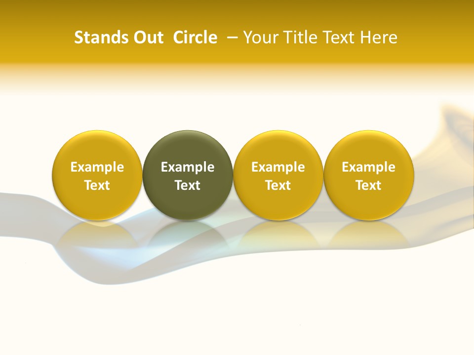 A Blue And Yellow Wave On A White Background PowerPoint Template