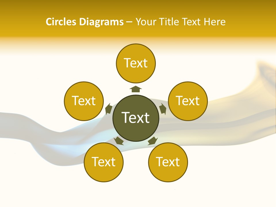 A Blue And Yellow Wave On A White Background PowerPoint Template