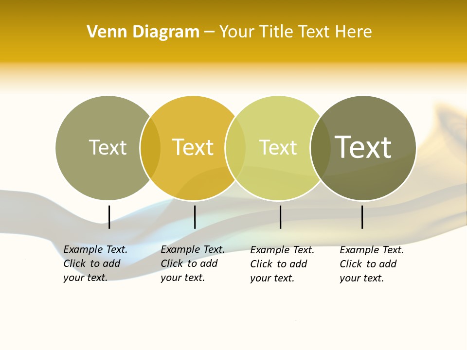 A Blue And Yellow Wave On A White Background PowerPoint Template