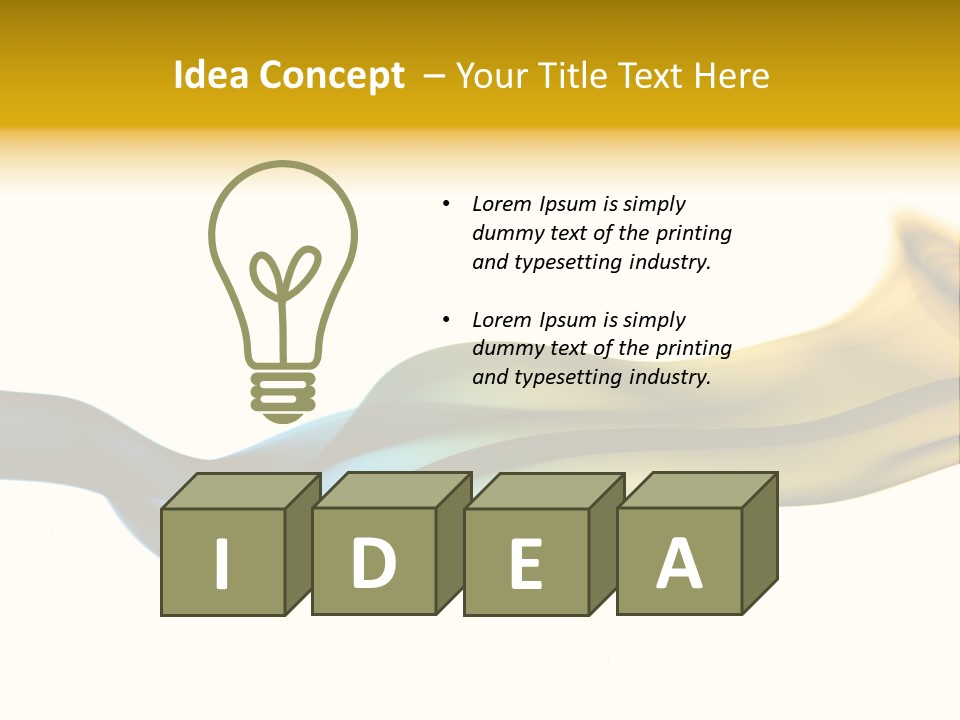 A Blue And Yellow Wave On A White Background PowerPoint Template