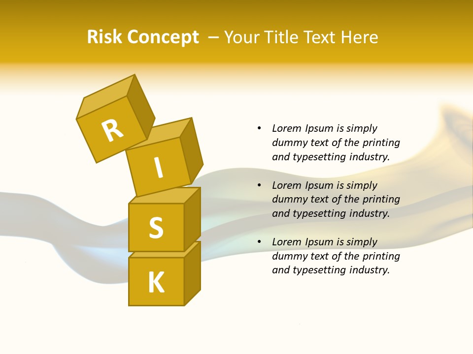 A Blue And Yellow Wave On A White Background PowerPoint Template