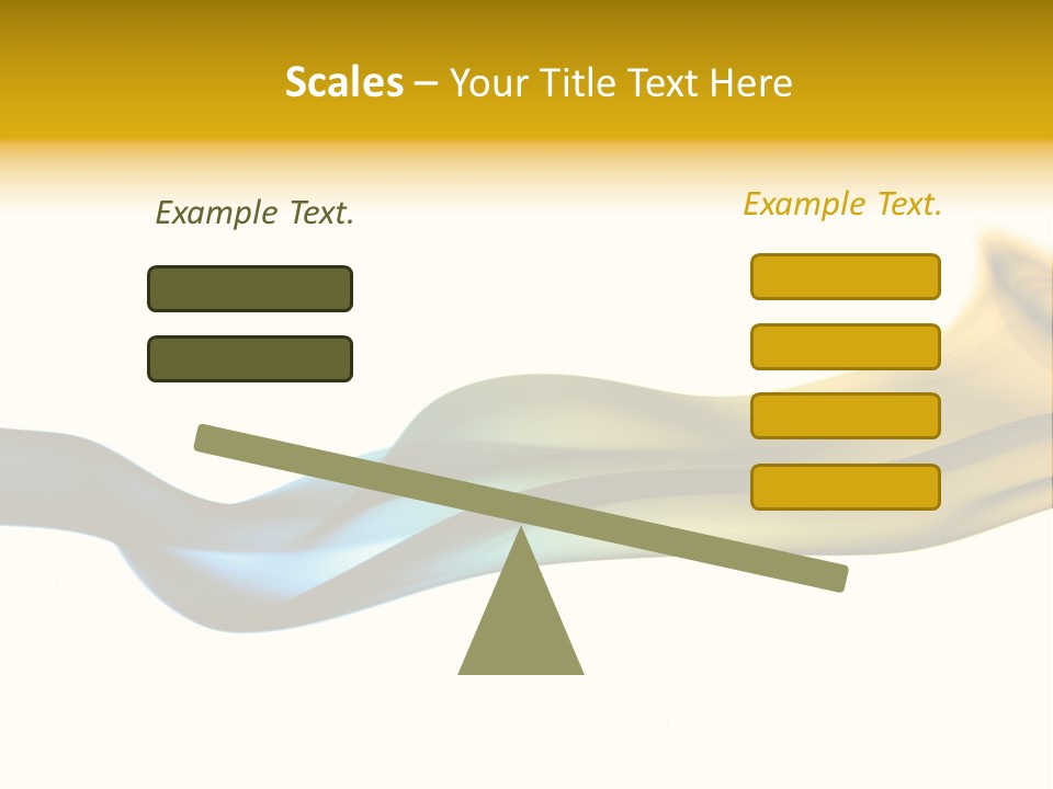 A Blue And Yellow Wave On A White Background PowerPoint Template