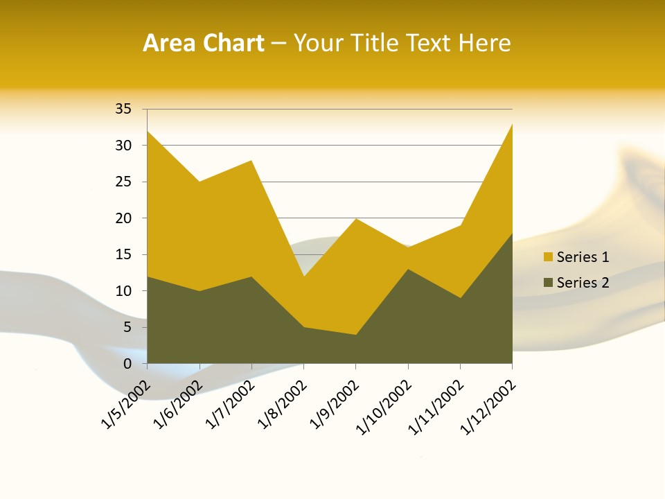 A Blue And Yellow Wave On A White Background PowerPoint Template